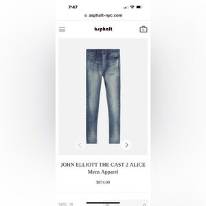 John Elliot Men’s Jeans